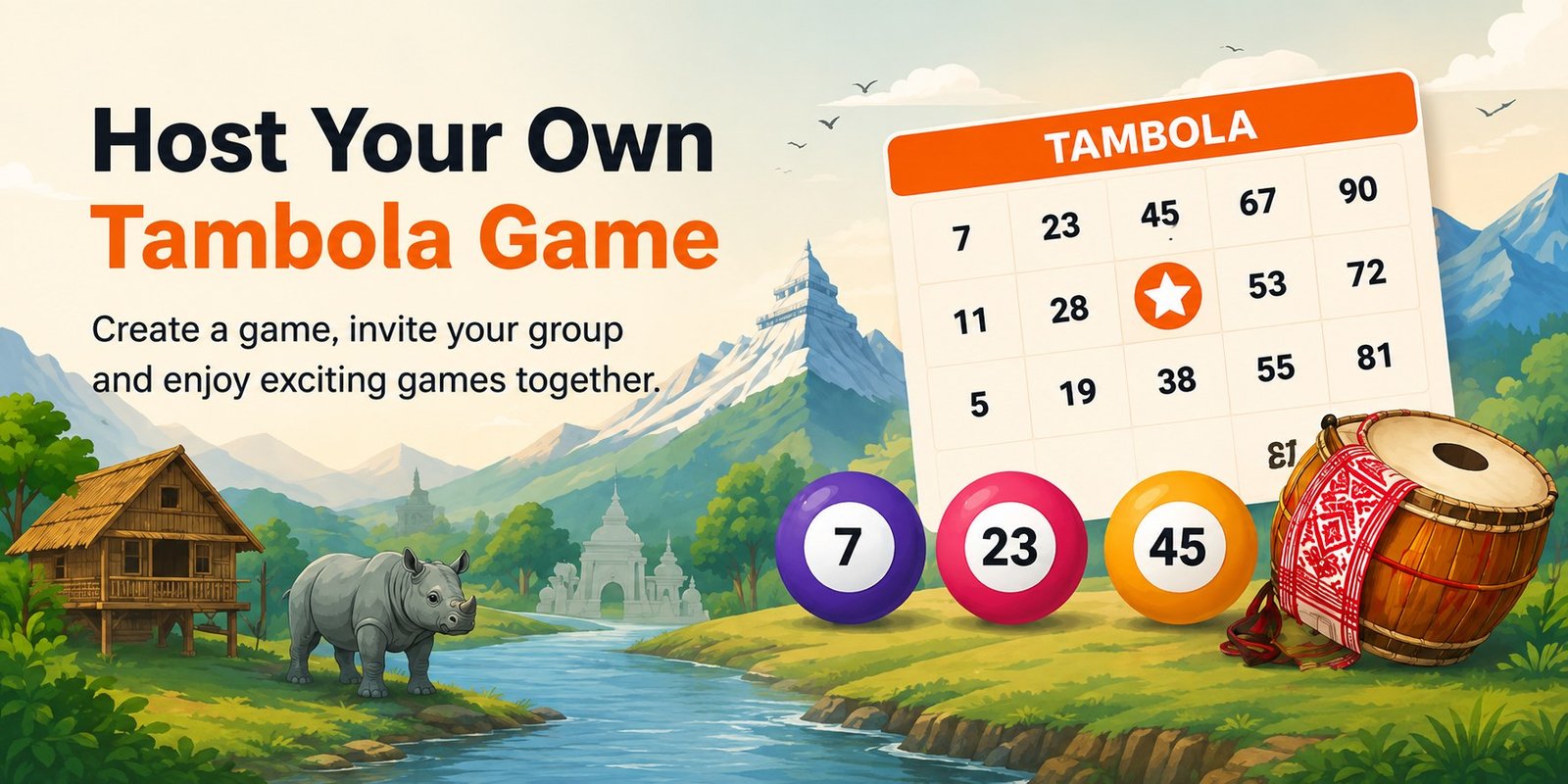 Host Your Own Tambola Game — create a game, invite your group and enjoy exciting games together.